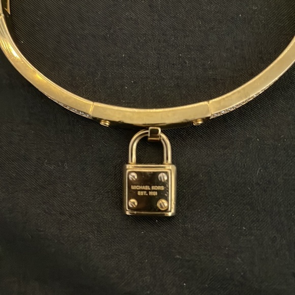 Michael Kors Bangle with Gold Lock and Cubic Zirconia - Picture 2 of 6